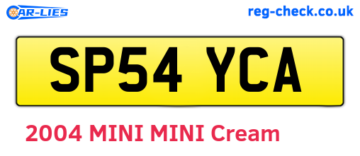 SP54YCA are the vehicle registration plates.