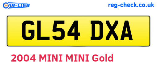 GL54DXA are the vehicle registration plates.