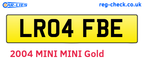 LR04FBE are the vehicle registration plates.