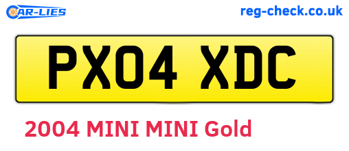 PX04XDC are the vehicle registration plates.