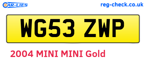 WG53ZWP are the vehicle registration plates.
