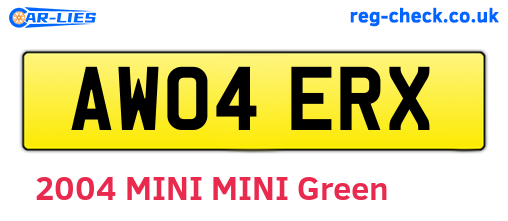 AW04ERX are the vehicle registration plates.