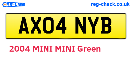 AX04NYB are the vehicle registration plates.
