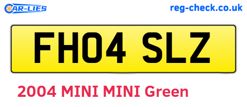 FH04SLZ are the vehicle registration plates.