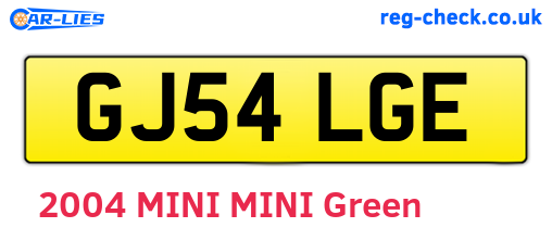 GJ54LGE are the vehicle registration plates.