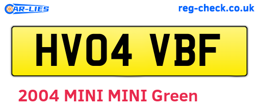 HV04VBF are the vehicle registration plates.