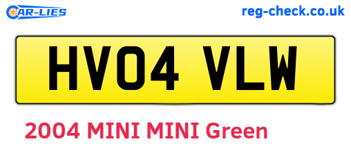 HV04VLW are the vehicle registration plates.