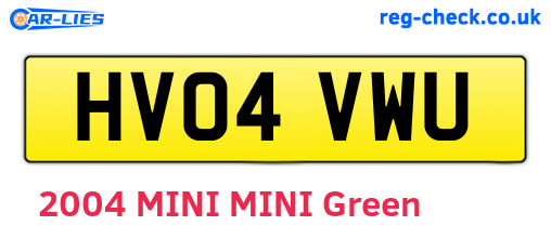 HV04VWU are the vehicle registration plates.