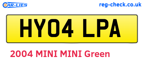 HY04LPA are the vehicle registration plates.