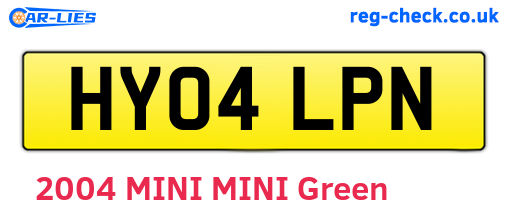 HY04LPN are the vehicle registration plates.
