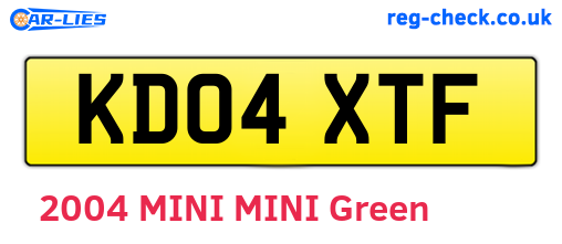 KD04XTF are the vehicle registration plates.