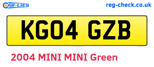 KG04GZB are the vehicle registration plates.