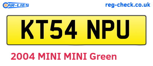 KT54NPU are the vehicle registration plates.