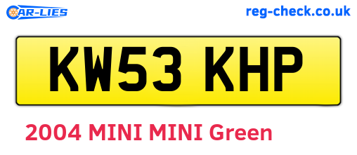 KW53KHP are the vehicle registration plates.