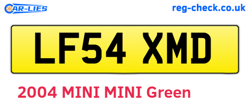 LF54XMD are the vehicle registration plates.