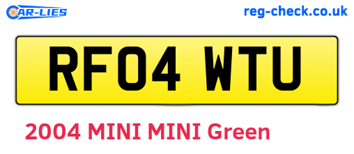 RF04WTU are the vehicle registration plates.