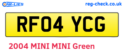 RF04YCG are the vehicle registration plates.
