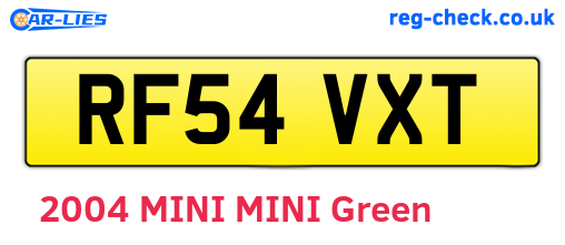 RF54VXT are the vehicle registration plates.