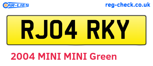 RJ04RKY are the vehicle registration plates.