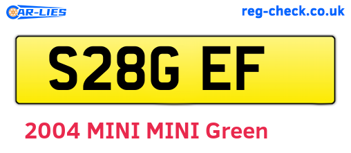 S28GEF are the vehicle registration plates.