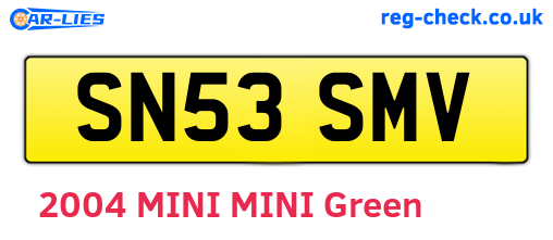 SN53SMV are the vehicle registration plates.