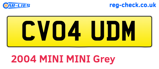 CV04UDM are the vehicle registration plates.