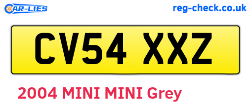 CV54XXZ are the vehicle registration plates.