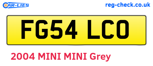 FG54LCO are the vehicle registration plates.
