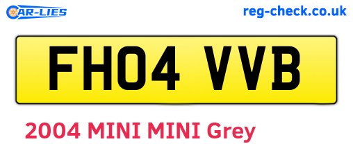 FH04VVB are the vehicle registration plates.