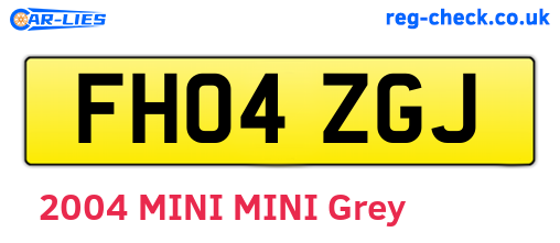 FH04ZGJ are the vehicle registration plates.