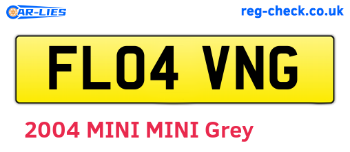 FL04VNG are the vehicle registration plates.