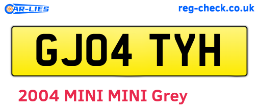 GJ04TYH are the vehicle registration plates.