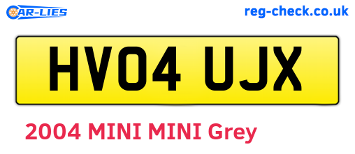 HV04UJX are the vehicle registration plates.