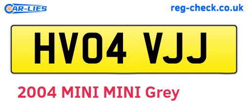 HV04VJJ are the vehicle registration plates.