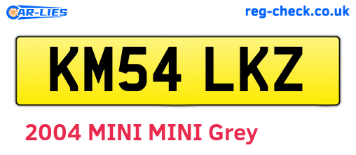 KM54LKZ are the vehicle registration plates.