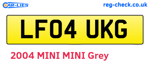 LF04UKG are the vehicle registration plates.