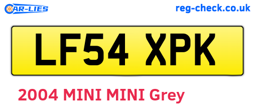LF54XPK are the vehicle registration plates.