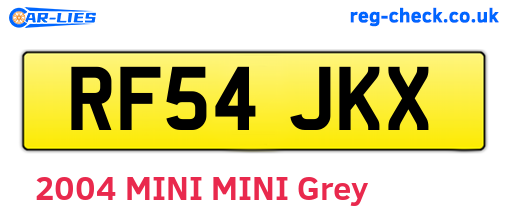 RF54JKX are the vehicle registration plates.