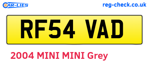 RF54VAD are the vehicle registration plates.