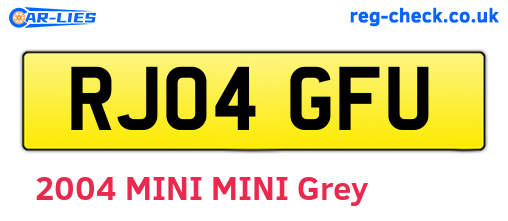 RJ04GFU are the vehicle registration plates.