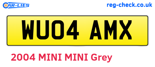 WU04AMX are the vehicle registration plates.