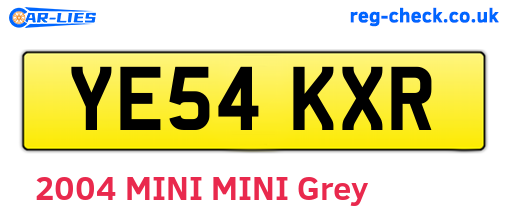 YE54KXR are the vehicle registration plates.