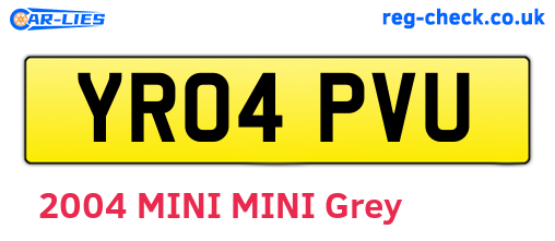 YR04PVU are the vehicle registration plates.