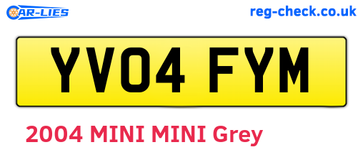 YV04FYM are the vehicle registration plates.