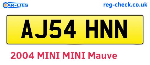 AJ54HNN are the vehicle registration plates.