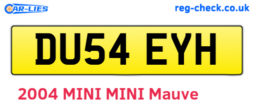 DU54EYH are the vehicle registration plates.