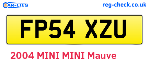 FP54XZU are the vehicle registration plates.
