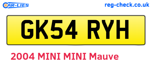 GK54RYH are the vehicle registration plates.
