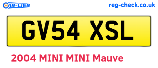 GV54XSL are the vehicle registration plates.