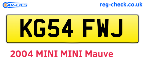 KG54FWJ are the vehicle registration plates.